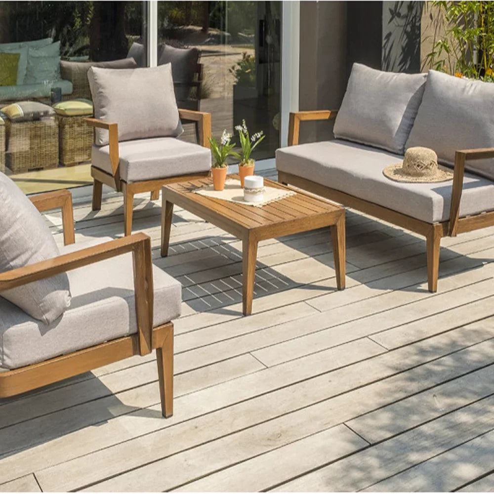 Garden Lounge PORTOFINO - Aluminum Wood Imitation