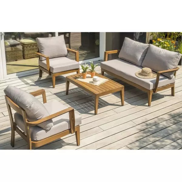 Garden Lounge PORTOFINO - Aluminum Wood Imitation